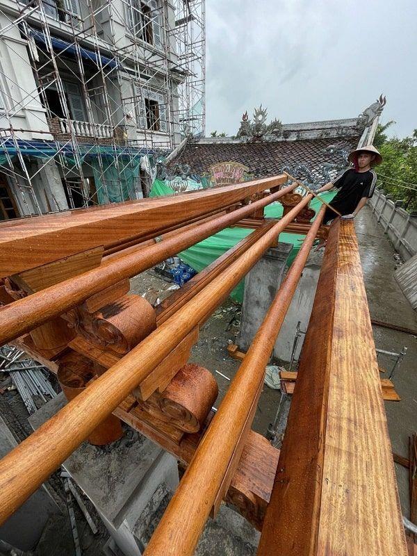 Thi công Cửa gỗ và Cầu thang gỗ Lim Lam Phi nhà chú Lượng Hà Tĩnh 42